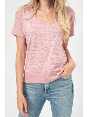 RAG & BONE Women’s Ramona Space Dye Short Sleeve Knit Tee In Dusty Rose-Small